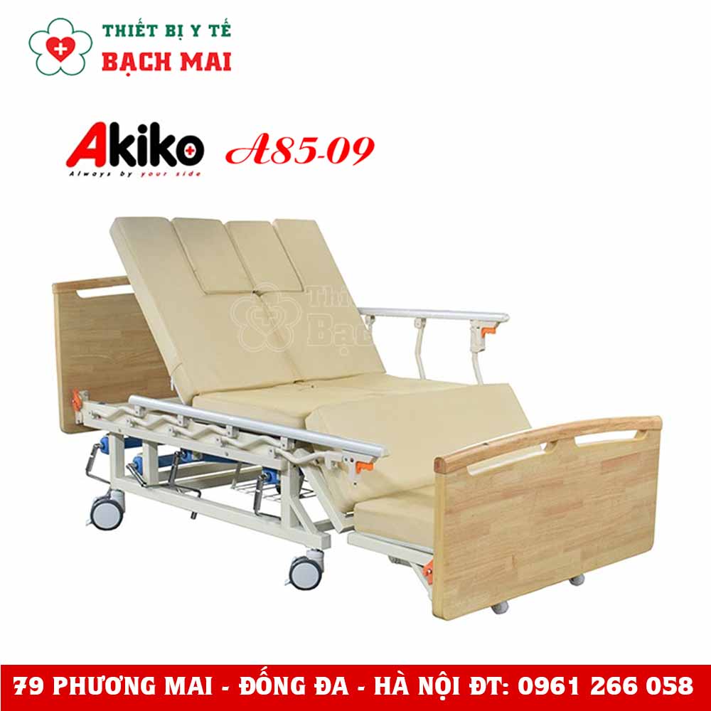 Giường Bệnh Nhân Đa Chức Năng 4 Tay Quay AKIKO A85-09 Cao Cấp