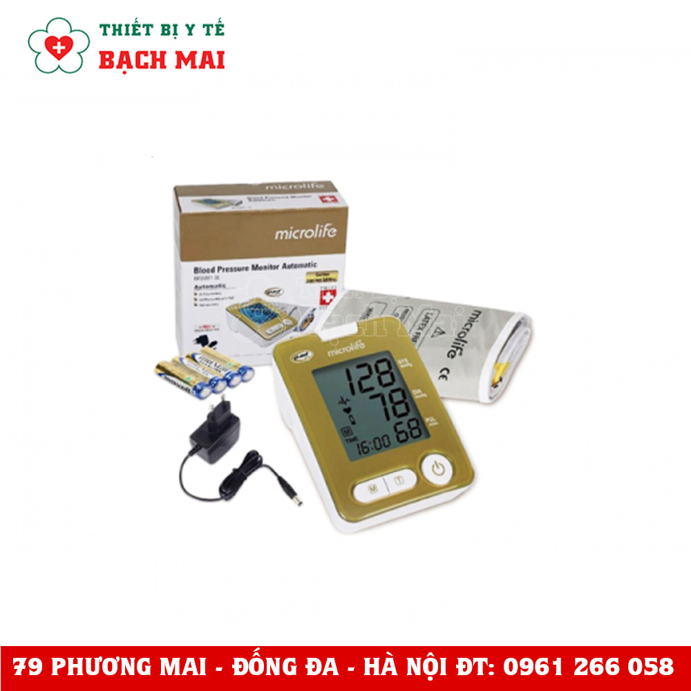 Máy Đo Huyết Áp Bắp Tay Microlife 3NM1-3E Gold Máy Đo Huyết Áp Bắp Tay Microlife 3NM1-3E Gold
