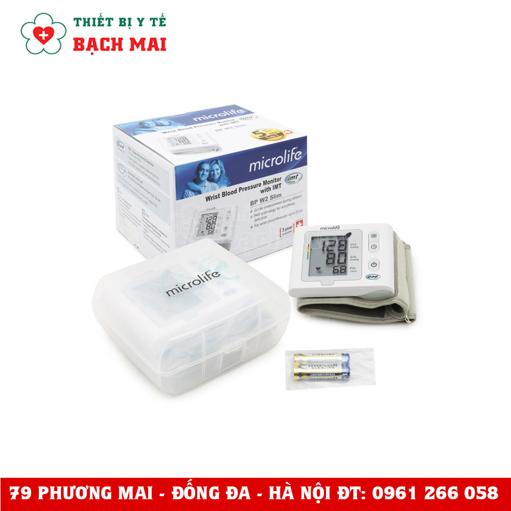 Máy Đo Huyết Áp Cổ Tay Microlife W2 Slim Máy Đo Huyết Áp Cổ Tay Microlife W2 Slim