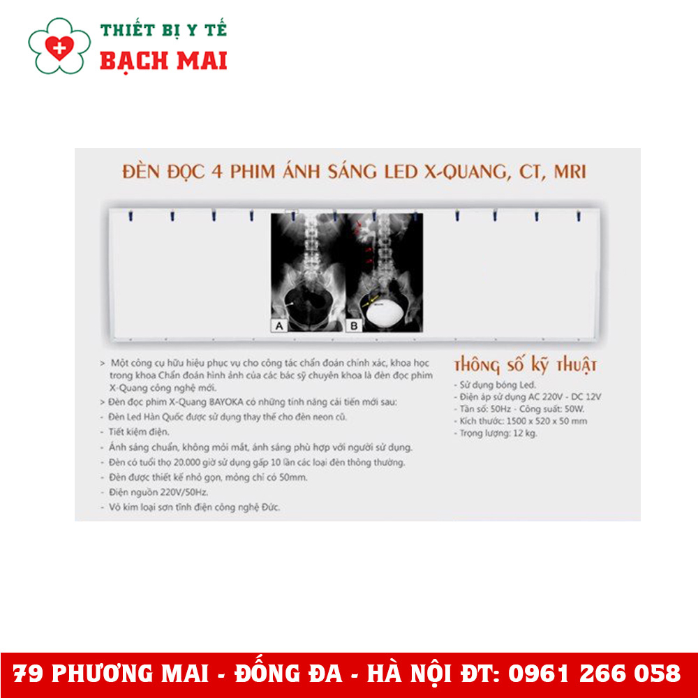Đèn Đọc Phim X-Quang 4 Cửa Bayoka ( 7x47x145cm ) Đèn Đọc Phim X-Quang 4 Cửa Bayoka ( 7x47x145cm )