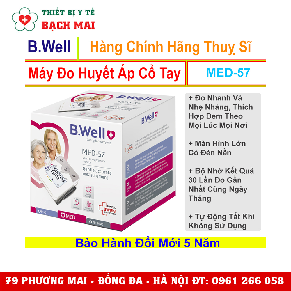 Máy Đo Huyết Áp Bắp Tay Tự Động B.Well Swiss MED-57 Máy Đo Huyết Áp Bắp Tay Tự Động B.Well Swiss MED-57