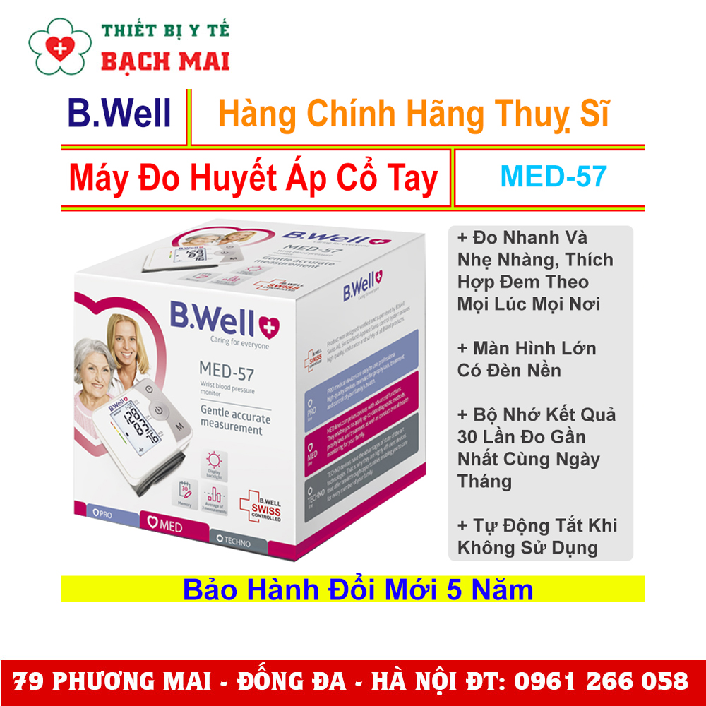 Máy Đo Huyết Áp Bắp Tay Tự Động B.Well Swiss MED-57