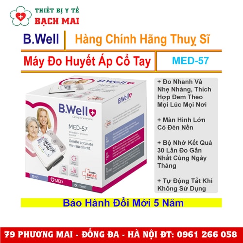 Máy Đo Huyết Áp Bắp Tay Tự Động B.Well Swiss MED-57