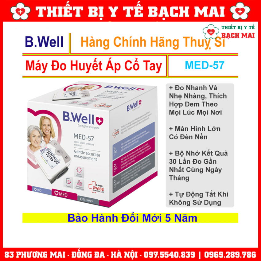 Máy Đo Huyết Áp Bắp Tay Tự Động B.Well Swiss MED-57 Máy Đo Huyết Áp Bắp Tay Tự Động B.Well Swiss MED-57
