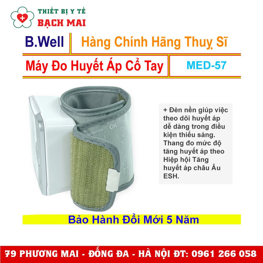 Máy Đo Huyết Áp Bắp Tay Tự Động B.Well Swiss MED-57