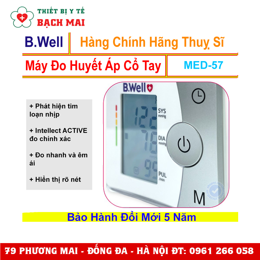 Máy Đo Huyết Áp Bắp Tay Tự Động B.Well Swiss MED-57