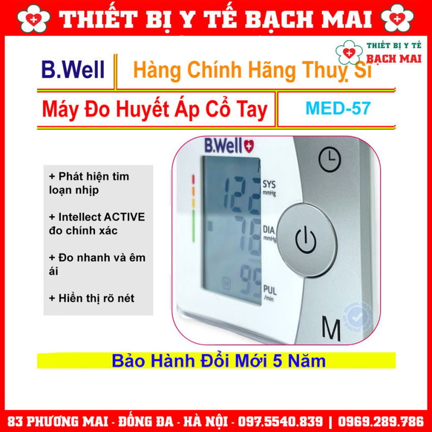 Máy Đo Huyết Áp Bắp Tay Tự Động B.Well Swiss MED-57 Máy Đo Huyết Áp Bắp Tay Tự Động B.Well Swiss MED-57
