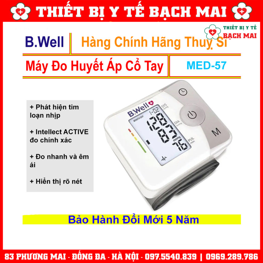 Máy Đo Huyết Áp Bắp Tay Tự Động B.Well Swiss MED-57 Máy Đo Huyết Áp Bắp Tay Tự Động B.Well Swiss MED-57