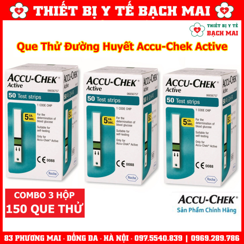Que Thử Tiểu Đường Accu Chek Active Hộp 50 Que
