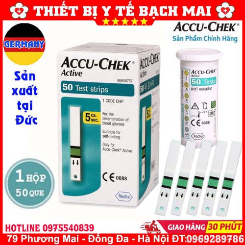 Que Thử Tiểu Đường Accu Chek Active Hộp 50 Que