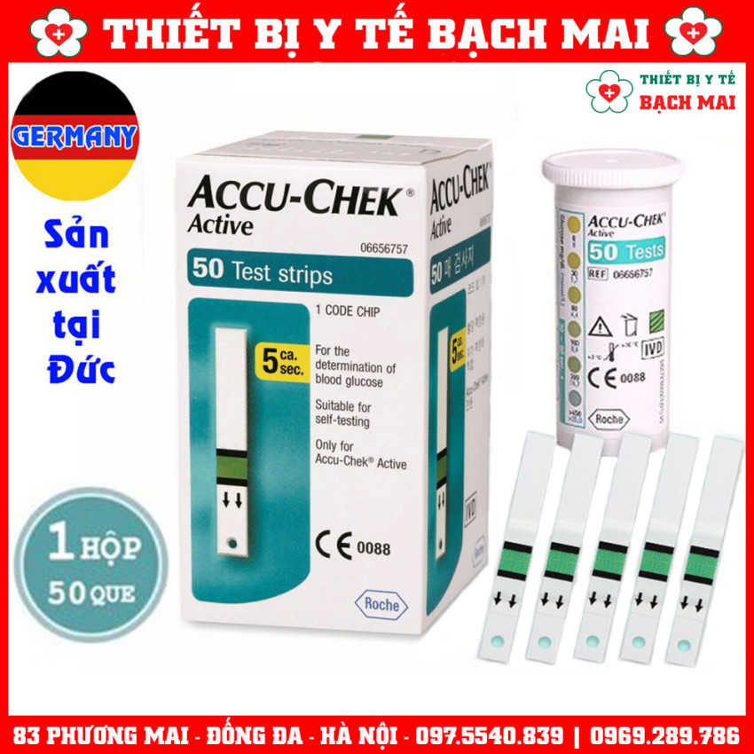 Que Thử Tiểu Đường Accu Chek Active Hộp 50 Que