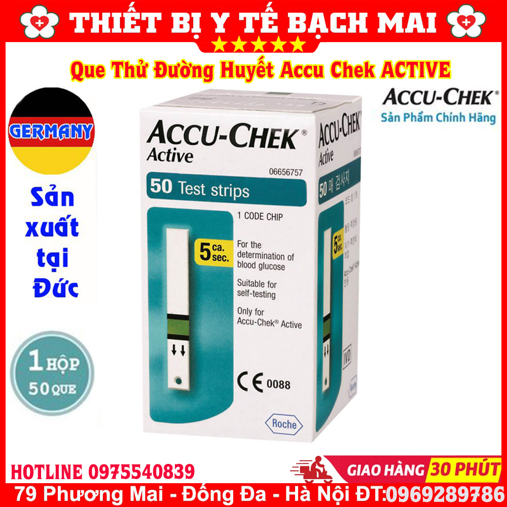 Que Thử Tiểu Đường Accu Chek Active Hộp 50 Que