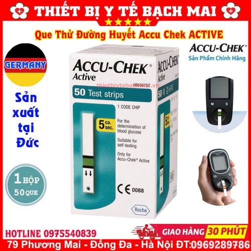 Que Thử Tiểu Đường Accu Chek Active Hộp 50 Que