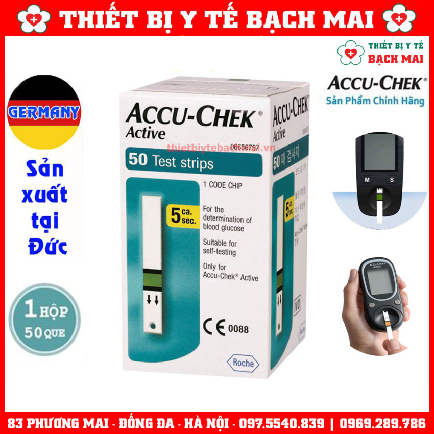 Que Thử Tiểu Đường Accu Chek Active Hộp 50 Que