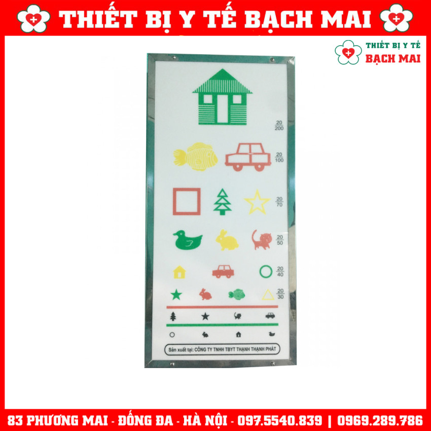 Bảng Thị Lực Con Vật Bayoka (5,5X24X50CM)