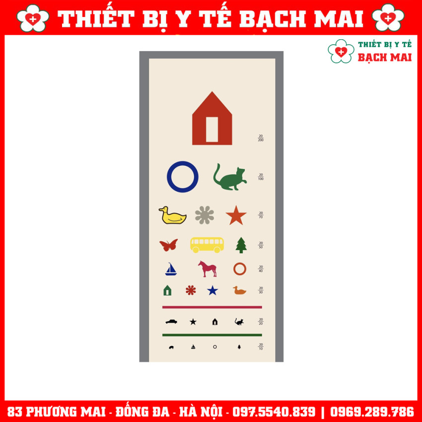 Bảng Thị Lực Con Vật Bayoka (5,5X24X50CM)