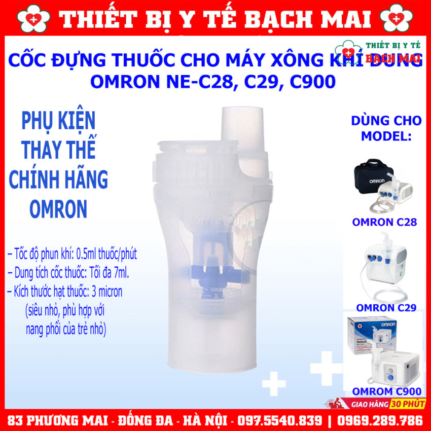 Bầu Xông Thuốc Cho Máy Xông Khí Dung OMRON C28, C29 - Cốc Thuốc Omron NE-C28, NE-C29