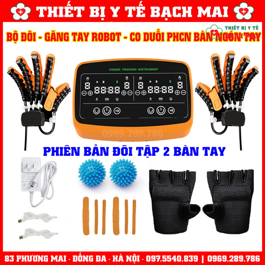 Bộ Hai Đôi Găng Tay Robot Co Duỗi Phục Hồi Chức Năng Bàn Ngón Tay