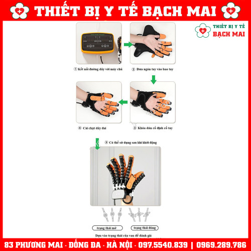 Bộ Hai Đôi Găng Tay Robot Co Duỗi Phục Hồi Chức Năng Bàn Ngón Tay