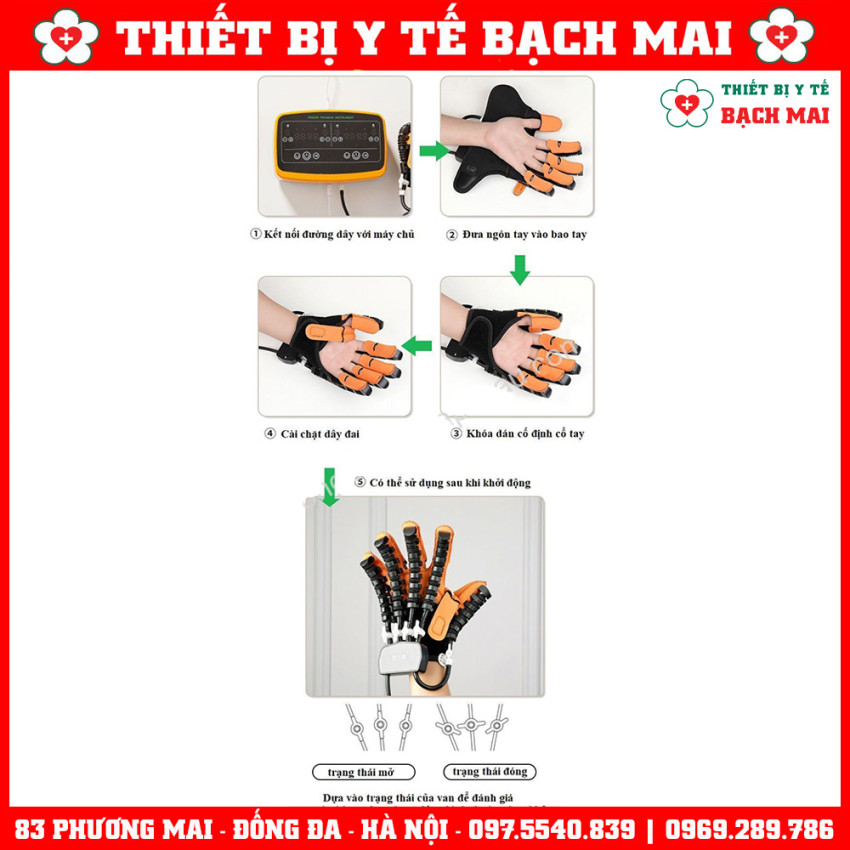 Bộ Hai Đôi Găng Tay Robot Co Duỗi Phục Hồi Chức Năng Bàn Ngón Tay