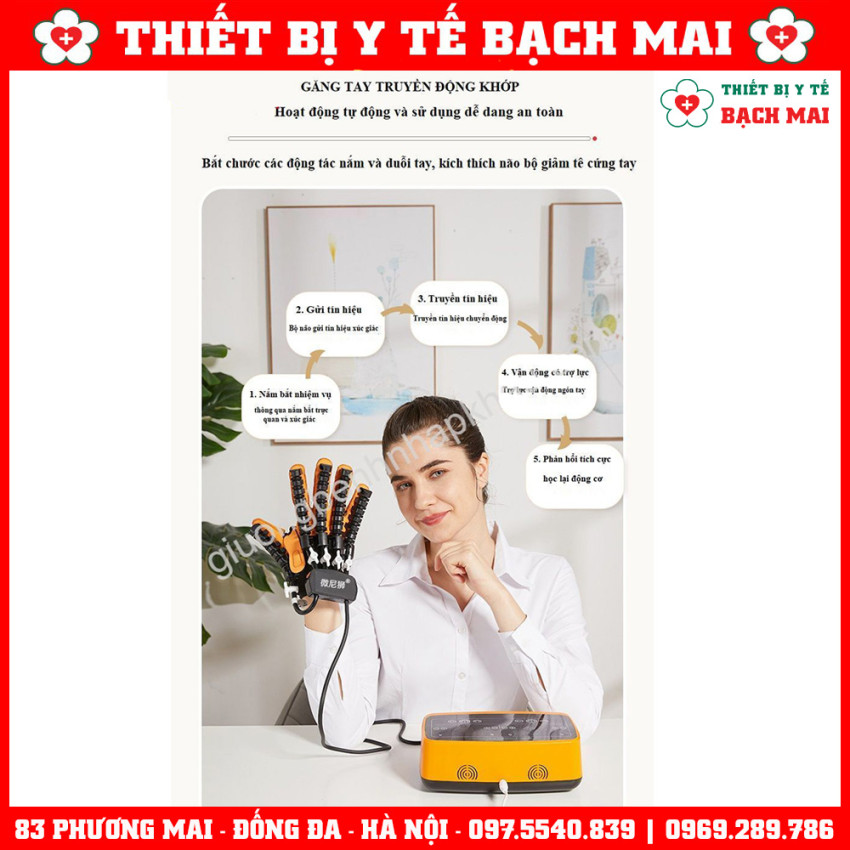 Bộ Hai Đôi Găng Tay Robot Co Duỗi Phục Hồi Chức Năng Bàn Ngón Tay