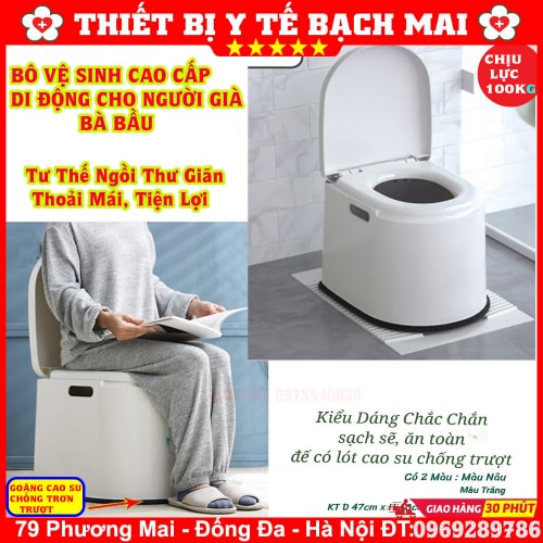 Bô Vệ Sinh Di Động, Bồn Cầu Toilet Nhựa Cao Cấp Cho Người Già, Bà Bầu Cao Cấp 2022