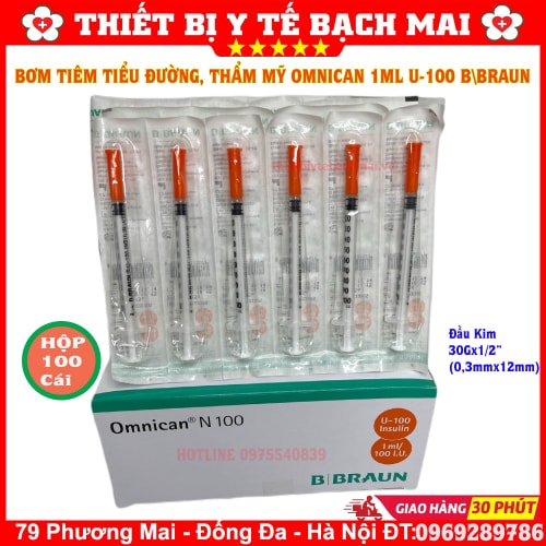 Bơm Tiêm Tiểu Đường Insulin Omnican BBraun 1ml U100 - Sản Xuất Hàn Quốc