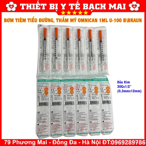 Bơm Tiêm Tiểu Đường Insulin Omnican BBraun 1ml U100 - Sản Xuất Hàn Quốc Bơm Tiêm Tiểu Đường Insulin Omnican BBraun 1ml U100 - Sản Xuất Hàn Quốc