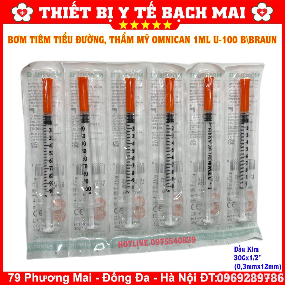 Bơm Tiêm Tiểu Đường Insulin Omnican BBraun 1ml U100 - Sản Xuất Hàn Quốc Bơm Tiêm Tiểu Đường Insulin Omnican BBraun 1ml U100 - Sản Xuất Hàn Quốc
