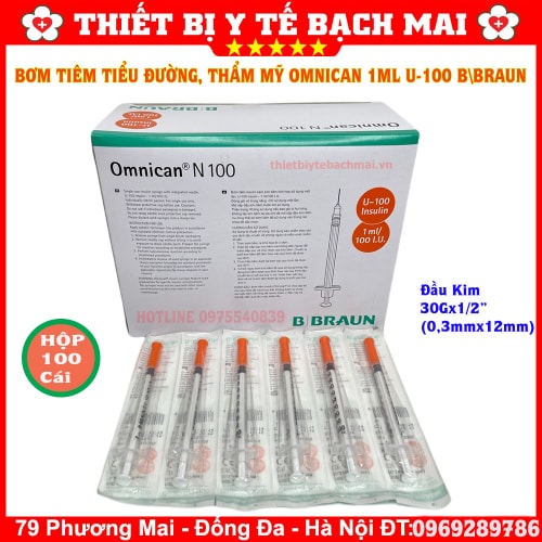 Bơm Tiêm Tiểu Đường Insulin Omnican BBraun 1ml U100 - Sản Xuất Hàn Quốc