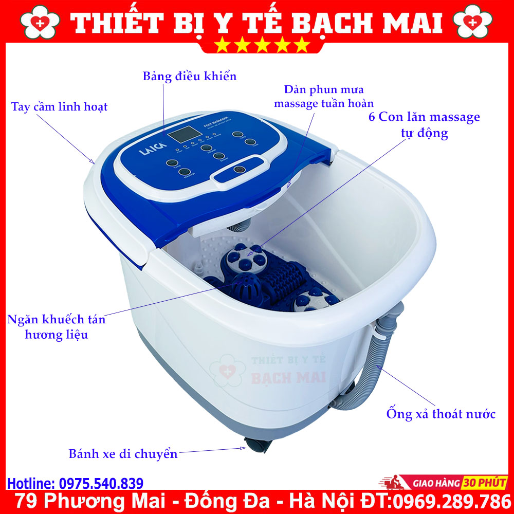 Bồn Ngâm Chân Massage Con Lăn Tự Động LAICA PC1320 Ý Bồn Ngâm Chân Massage Con Lăn Tự Động LAICA PC1320 Ý