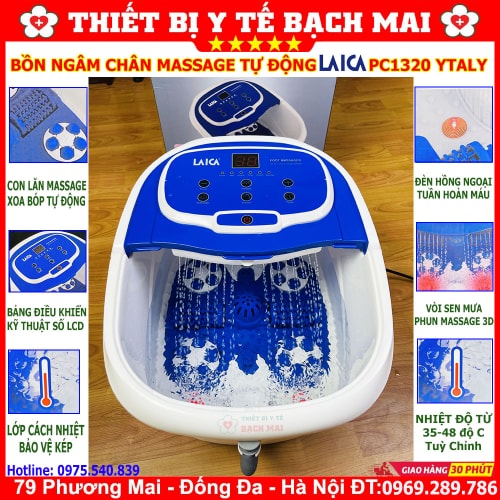 Bồn Ngâm Chân Massage Con Lăn Tự Động LAICA PC1320 Ý Bồn Ngâm Chân Massage Con Lăn Tự Động LAICA PC1320 Ý