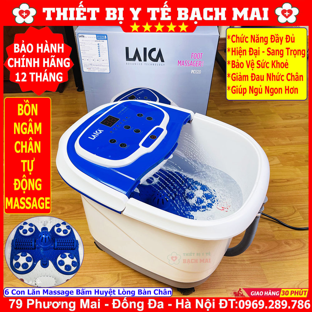 Bồn Ngâm Chân Massage Con Lăn Tự Động LAICA PC1320 Ý