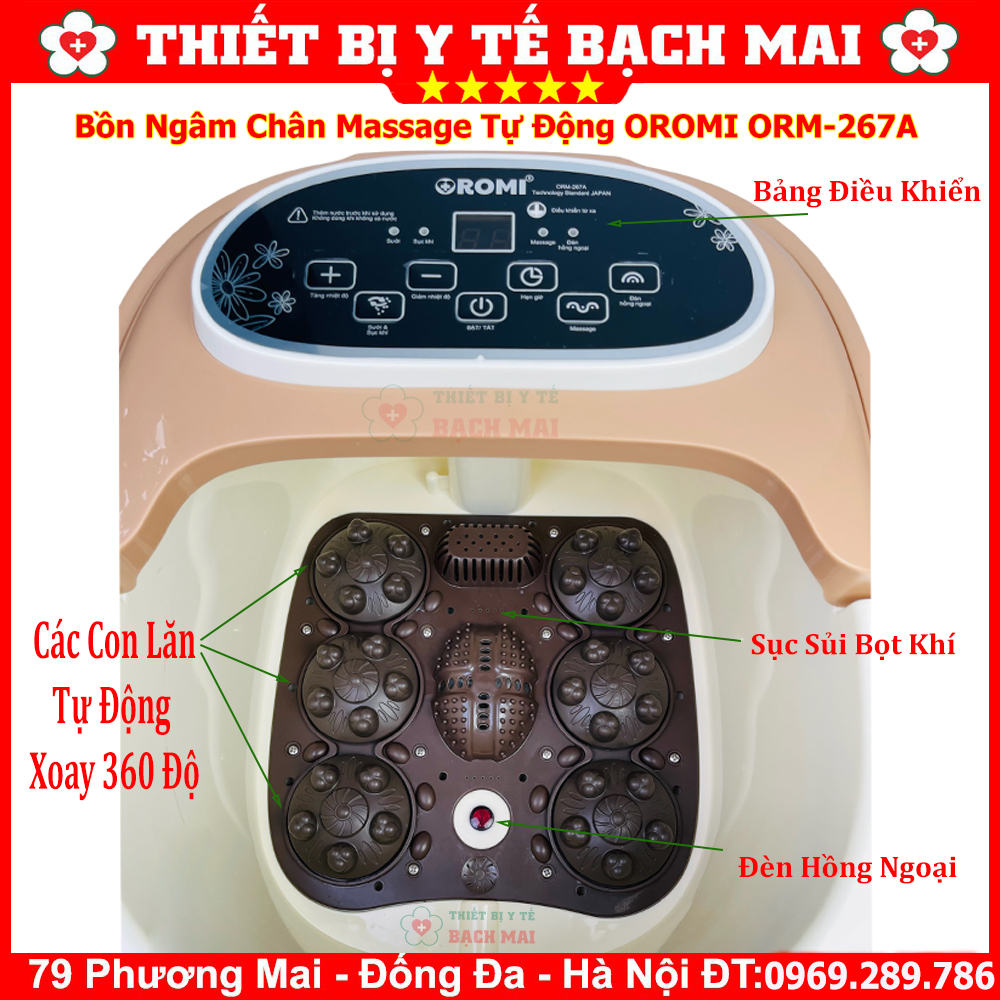 Bồn Ngâm Chân Massage Con Lăn Tự Động OROMI ORM267A Bồn Ngâm Chân Massage Con Lăn Tự Động OROMI ORM267A