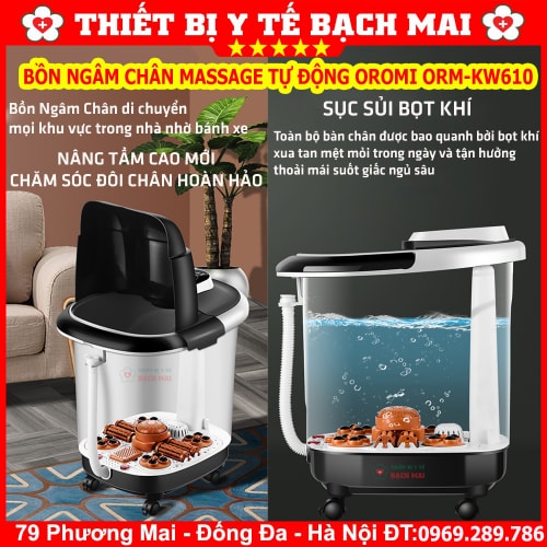 Bồn Ngâm Chân Massage Tự Động OROMI ORM-KW610 Bồn Ngâm Chân Massage Tự Động OROMI ORM-KW610