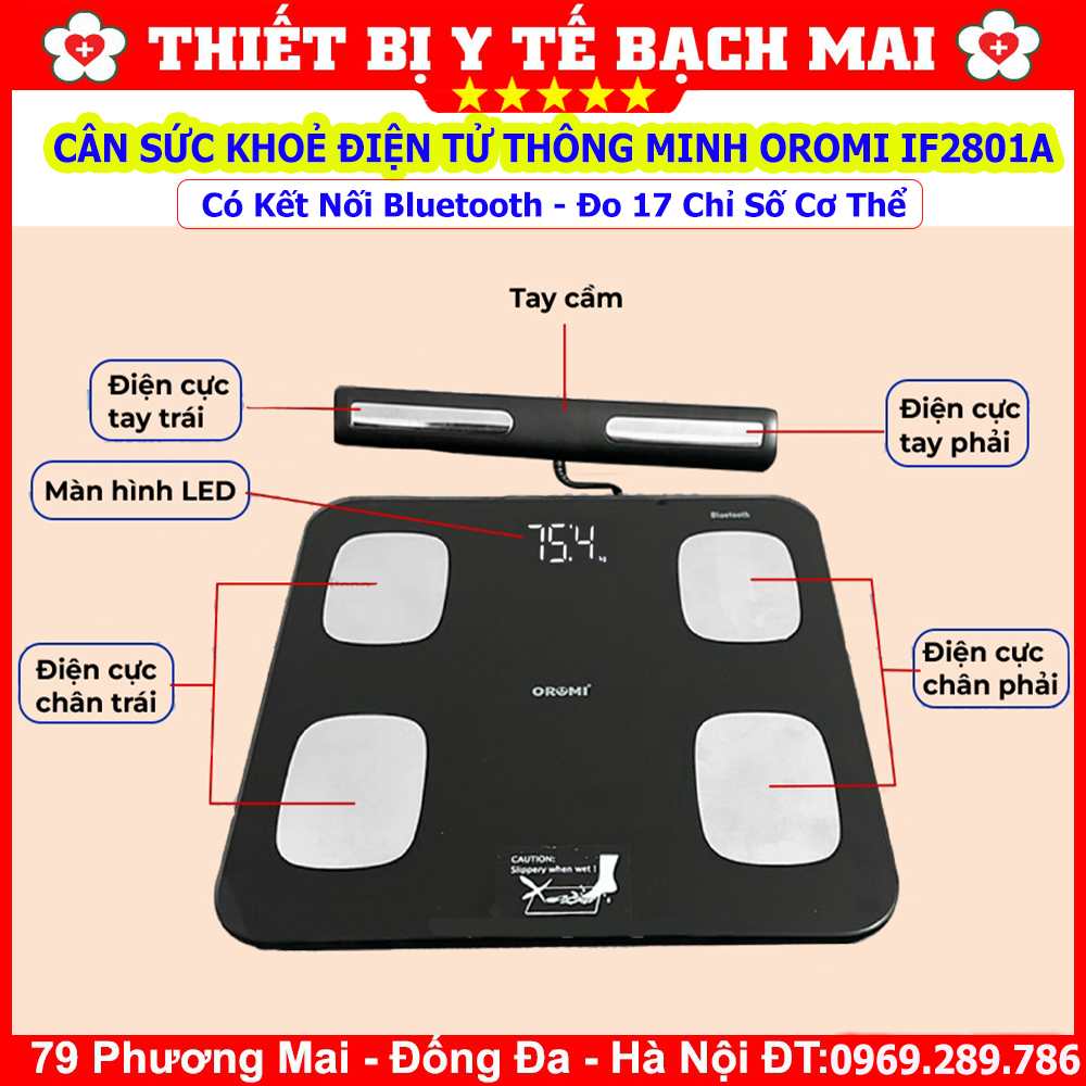Cân Sức Khoẻ Điện Tử OROMI IF2801A , Cân Phân Tích Lượng Mỡ Cơ Thể 17 Chỉ Số Thông Minh Inbody Kết nối qua app Cân Sức Khoẻ Điện Tử OROMI IF2801A , Cân Phân Tích Lượng Mỡ Cơ Thể 17 Chỉ Số Thông Minh Inbody Kết nối qua app
