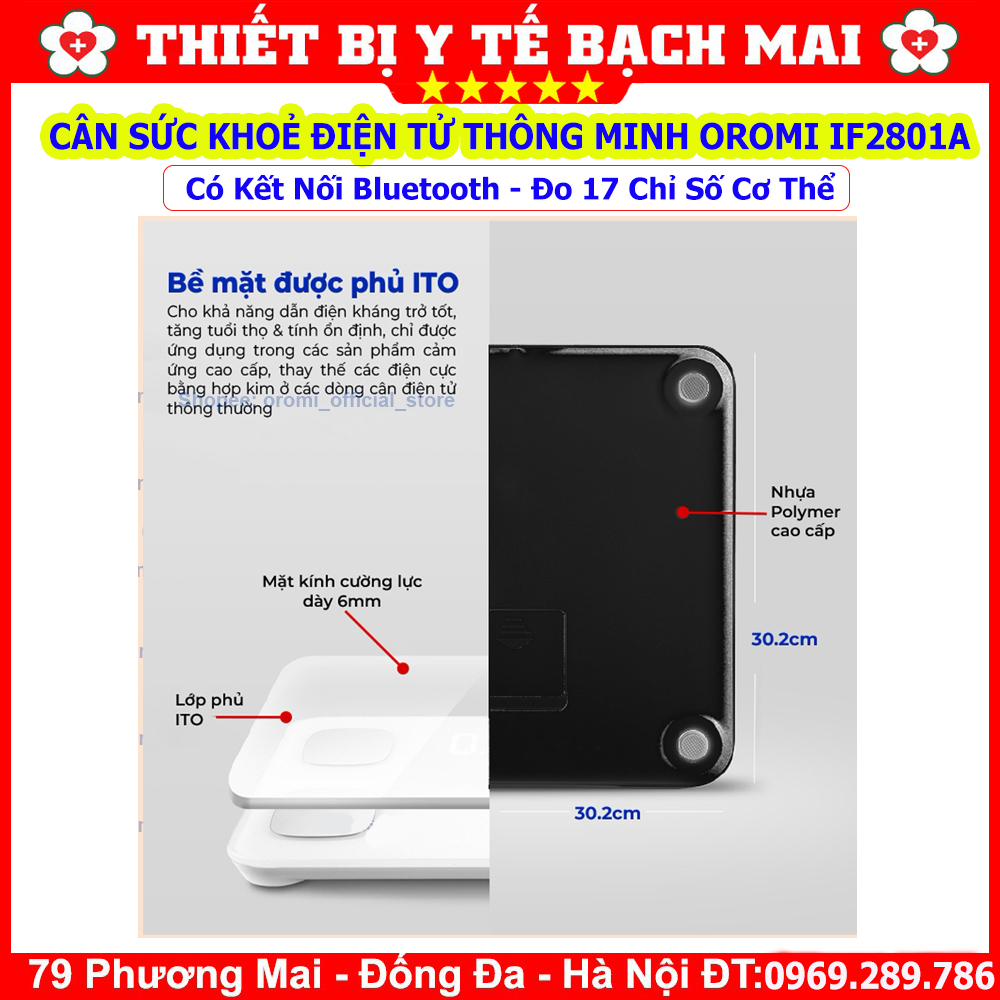 Cân Sức Khoẻ Điện Tử OROMI IF2801A , Cân Phân Tích Lượng Mỡ Cơ Thể 17 Chỉ Số Thông Minh Inbody Kết nối qua app Cân Sức Khoẻ Điện Tử OROMI IF2801A , Cân Phân Tích Lượng Mỡ Cơ Thể 17 Chỉ Số Thông Minh Inbody Kết nối qua app
