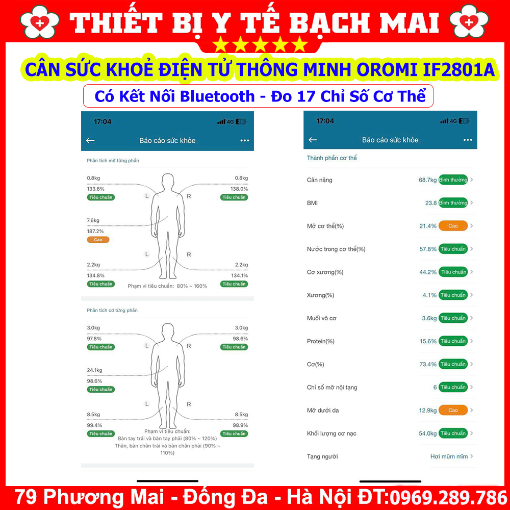 Cân Sức Khoẻ Điện Tử OROMI IF2801A , Cân Phân Tích Lượng Mỡ Cơ Thể 17 Chỉ Số Thông Minh Inbody Kết nối qua app Cân Sức Khoẻ Điện Tử OROMI IF2801A , Cân Phân Tích Lượng Mỡ Cơ Thể 17 Chỉ Số Thông Minh Inbody Kết nối qua app