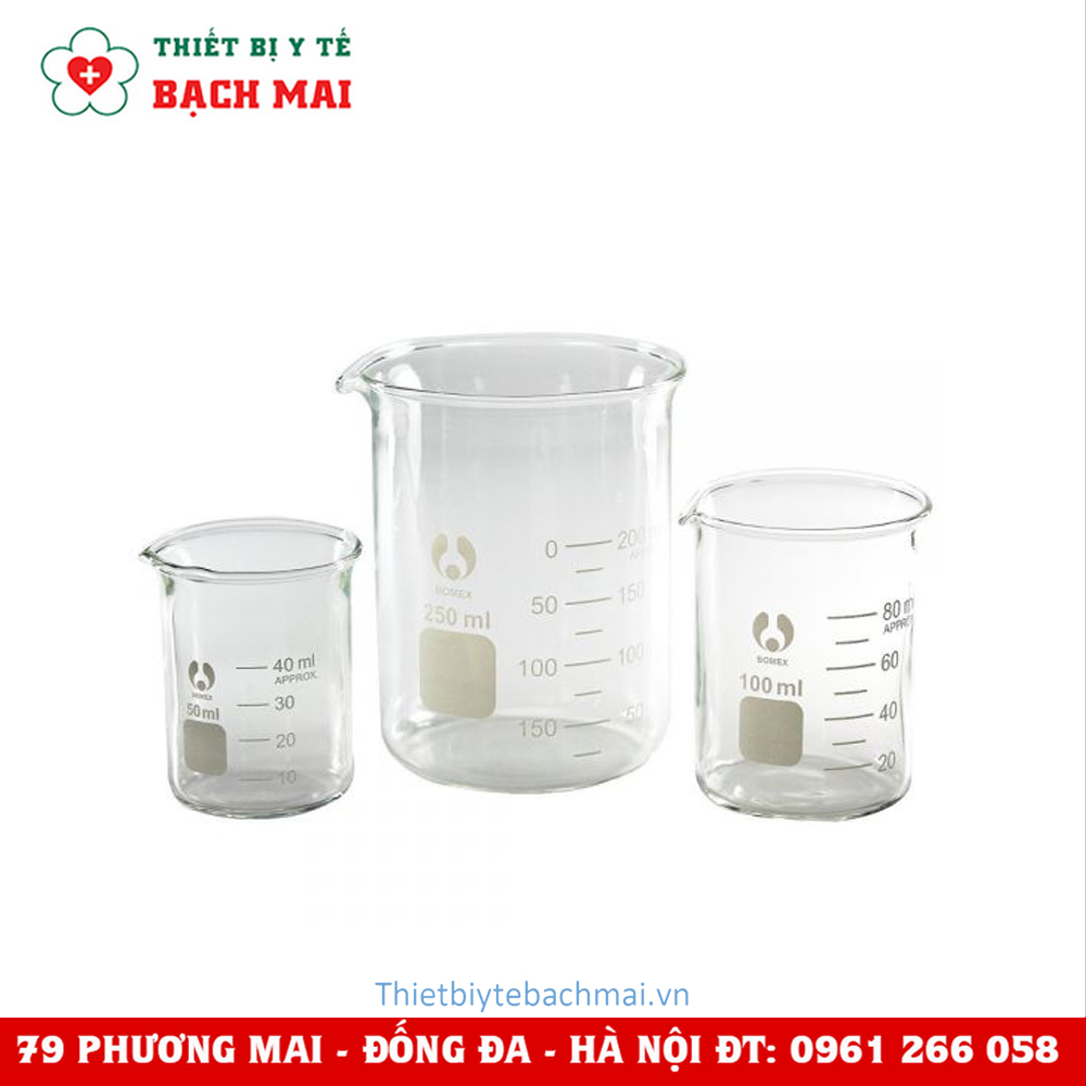 Cốc Thủy Tinh Chịu Nhiệt Chia Vạch Có Mỏ - Cốc Từ 50ml-1000ml (Cốc 100ml)