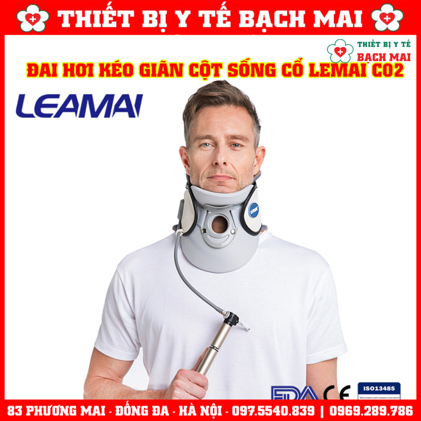 Đai Cổ Hơi LEAMAI C02 Kéo Giãn Cột Sống Cổ Điều Trị Đau Mỏi Cổ, Thoát Vị, Thoái Hoá