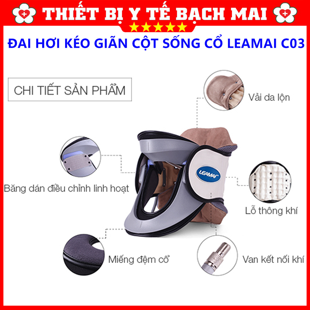 Đai Kéo Giãn Cột Sống Cổ Bơm Hơi LEAMAI C03 Đai Kéo Giãn Cột Sống Cổ Bơm Hơi LEAMAI C03