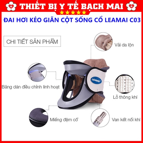 Đai Kéo Giãn Cột Sống Cổ Bơm Hơi LEAMAI C03 Đai Kéo Giãn Cột Sống Cổ Bơm Hơi LEAMAI C03