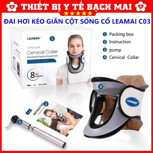Đai Kéo Giãn Cột Sống Cổ Bơm Hơi LEAMAI C03 Đai Kéo Giãn Cột Sống Cổ Bơm Hơi LEAMAI C03