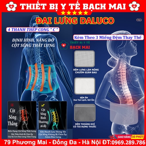 ĐAI LƯNG DALUCO HỖ TRỢ CỘT SỐNG THẮT LƯNG, THOÁT VỊ, THOÁI HOÁ, ĐAU LƯNG