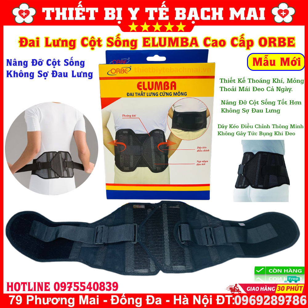 Đai Lưng ELUMBA ORBE Thoáng Mỏng Hỗ Trợ Cố Định Cột Sống Lưng Thoát Vị, Thoái Hoá Đai Lưng ELUMBA ORBE Thoáng Mỏng Hỗ Trợ Cố Định Cột Sống Lưng Thoát Vị, Thoái Hoá