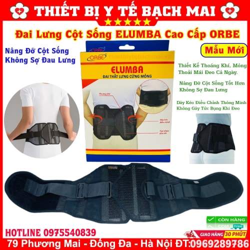 Đai Lưng ELUMBA ORBE Thoáng Mỏng Hỗ Trợ Cố Định Cột Sống Lưng Thoát Vị, Thoái Hoá Đai Lưng ELUMBA ORBE Thoáng Mỏng Hỗ Trợ Cố Định Cột Sống Lưng Thoát Vị, Thoái Hoá