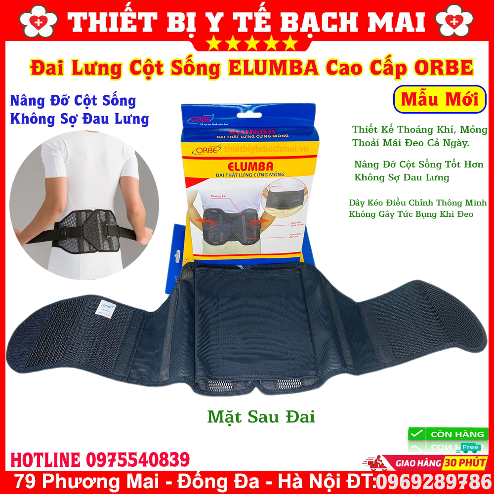 Đai Lưng ELUMBA ORBE Thoáng Mỏng Hỗ Trợ Cố Định Cột Sống Lưng Thoát Vị, Thoái Hoá Đai Lưng ELUMBA ORBE Thoáng Mỏng Hỗ Trợ Cố Định Cột Sống Lưng Thoát Vị, Thoái Hoá