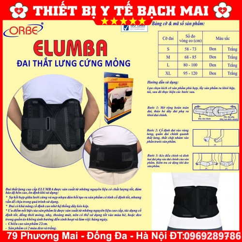 Đai Lưng ELUMBA ORBE Thoáng Mỏng Hỗ Trợ Cố Định Cột Sống Lưng Thoát Vị, Thoái Hoá