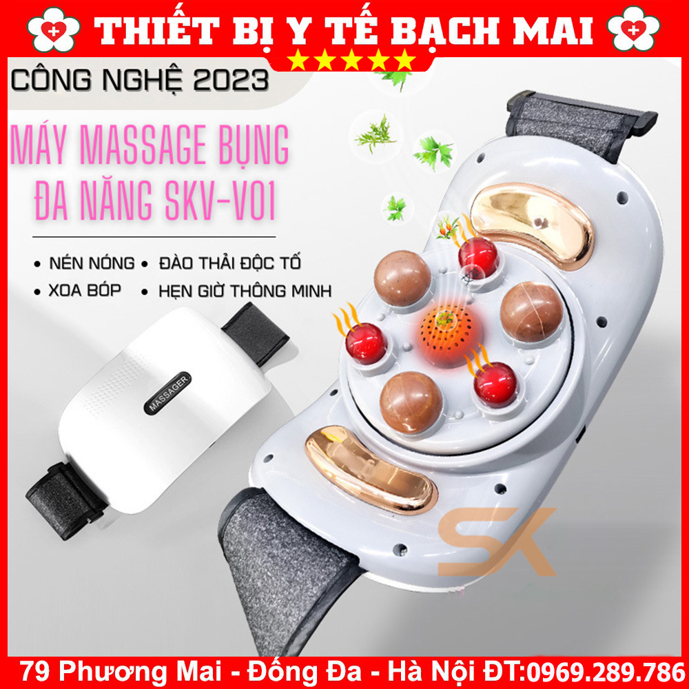 Đai Massage Bụng RULAX, Hỗ Trợ Giảm Mỡ Bụng, Bi Đá Kết Hợp Hồng Ngoại, Giảm Đau Bụng Cho Người Viêm Đại Tràng, Táo Bón