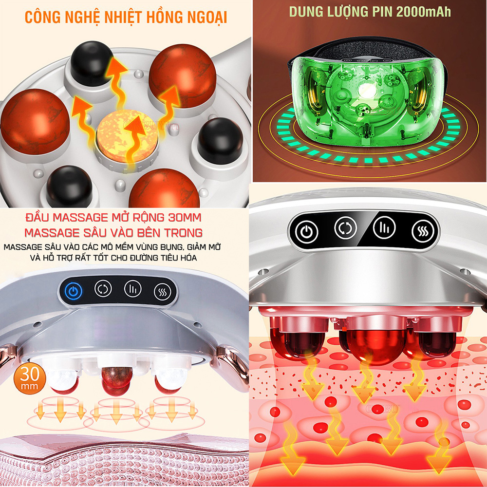 Đai Massage Bụng RULAX, Hỗ Trợ Giảm Mỡ Bụng, Bi Đá Kết Hợp Hồng Ngoại, Giảm Đau Bụng Cho Người Viêm Đại Tràng, Táo Bón Đai Massage Bụng RULAX, Hỗ Trợ Giảm Mỡ Bụng, Bi Đá Kết Hợp Hồng Ngoại, Giảm Đau Bụng Cho Người Viêm Đại Tràng, Táo Bón